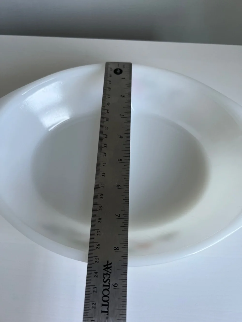 Vintage Glassbake milk glass divided casserole dish J2352.